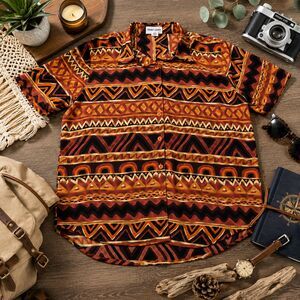 Trendy Looks Women's Button Up Aztec Southwest Lounge Shirt Size 26x28 (39m)